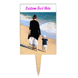 Custom Photo Cake Topper Your Photos and Text Name