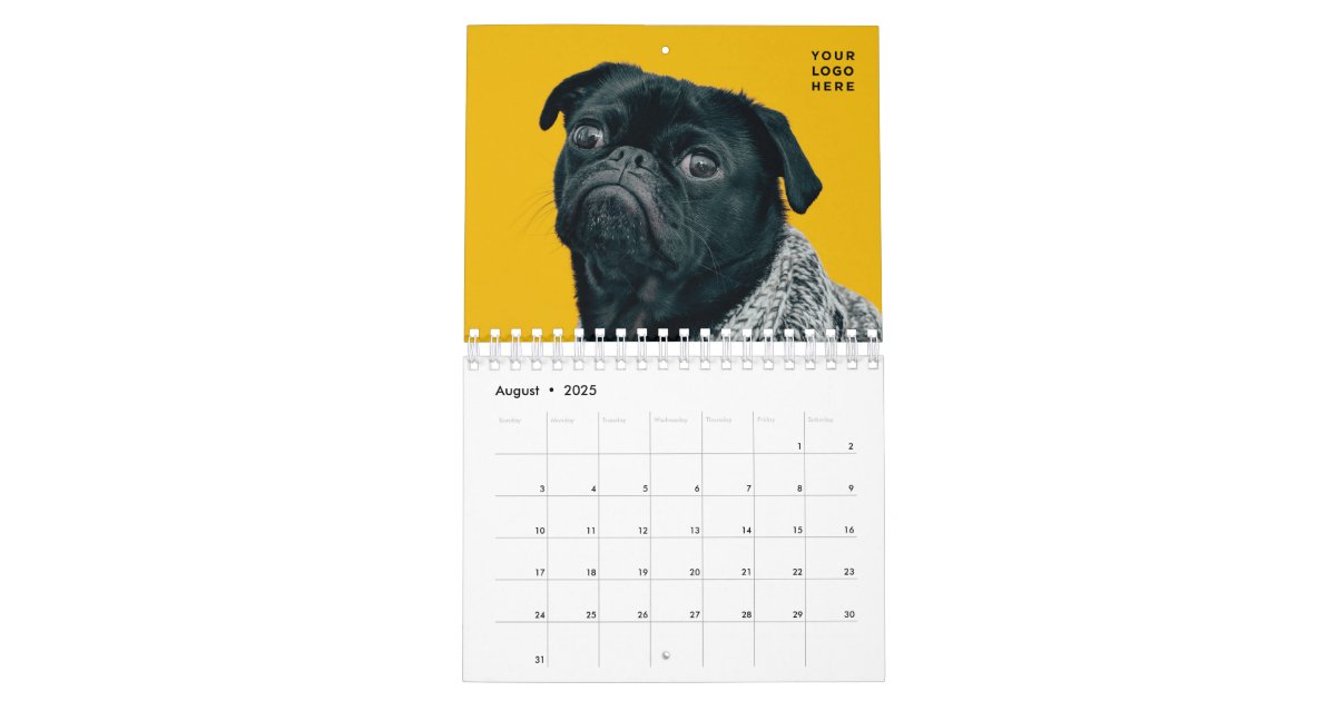 Custom Photo Calendar Company logo Editable Zazzle