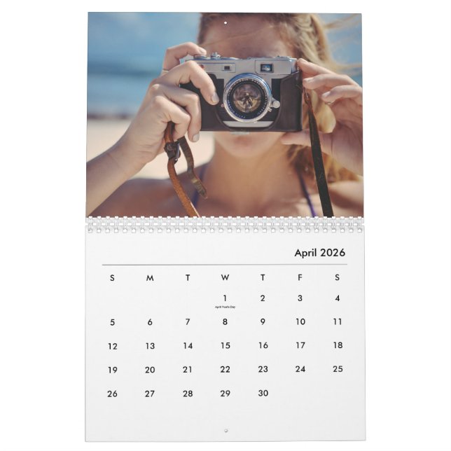 Custom Photo Calendar - New Years Gift Personalize (Apr 2026)