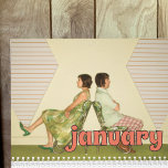 Custom Photo Calendar with Retro Style Lettering<br><div class="desc">Create your own photo calendar with up to 14 of your favorite photos - 1 photo on the front cover,  1 photo on the back cover,  and 1 photo on each month of the year. Retro style lettering spells out the month on each photo spread.</div>
