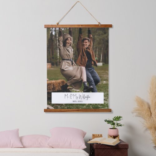 Custom Photo Calligraphy Wedding Anniversary Hanging Tapestry