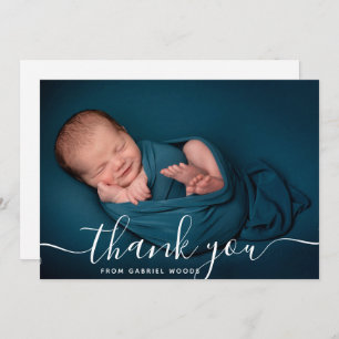 Custom Photo Callligraphy Baby Tank You Card