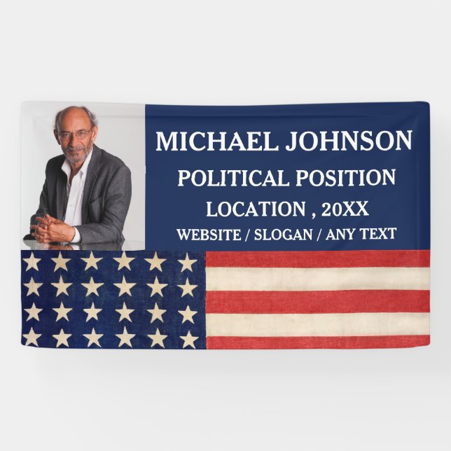 Custom Photo Campaign Political  Banner (Horizontal)