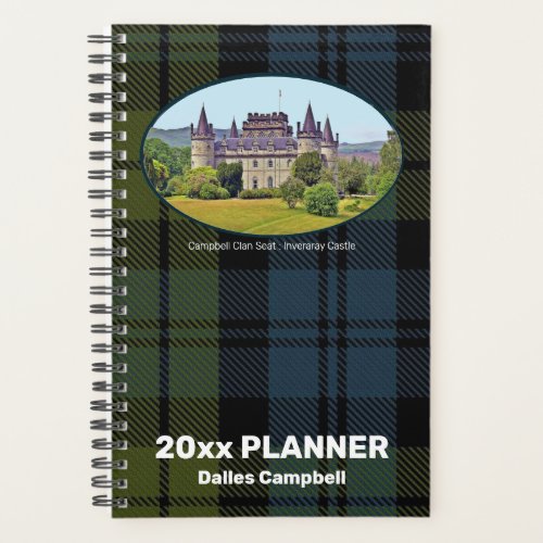 Custom Photo Campbell Scottish Clan Castle Weekly Planner
