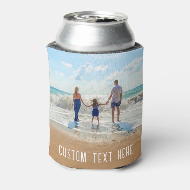 Custom Photo Can Cooler Gift Your Photos and Text (Can Back)