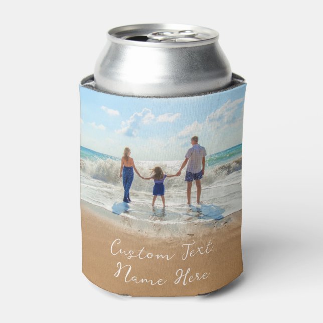 Custom Photo Can Cooler Personalized Text Name (Can Front)