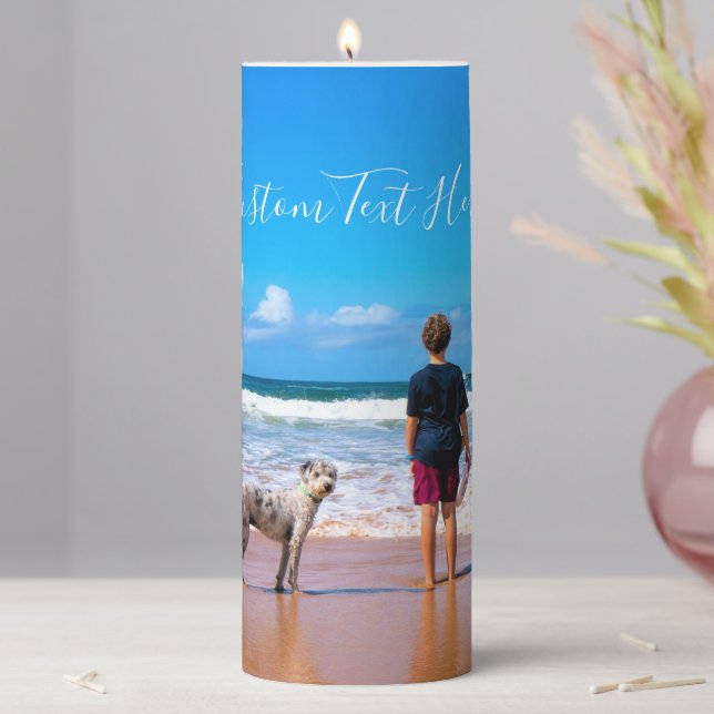 Custom Photo Candle with Your Photos and Text (In Situ)