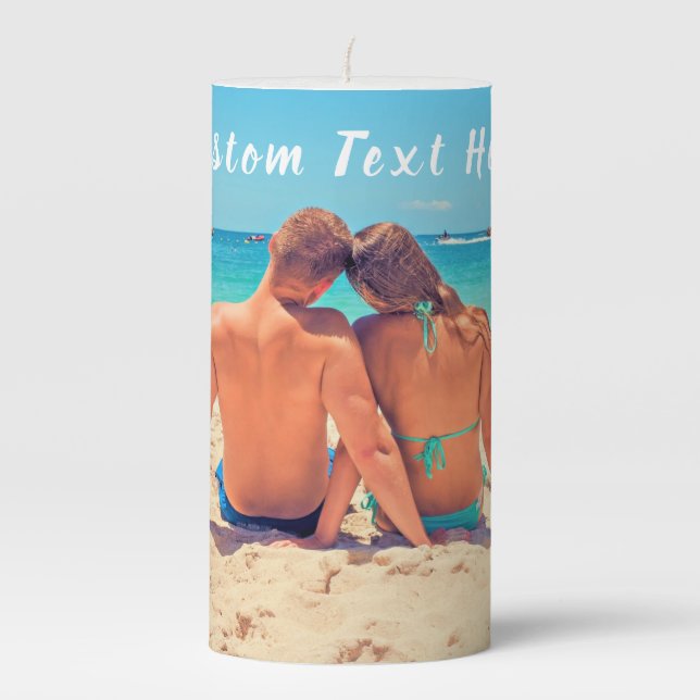 Custom Photo Candle Your Favorite Photos and Text (Front)