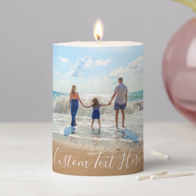 Custom Photo Candle Your Photos and Text (In Situ)