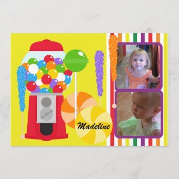 Custom Photo Candy Shoppe Birthday Invitation by kids_birthdays at Zazzle