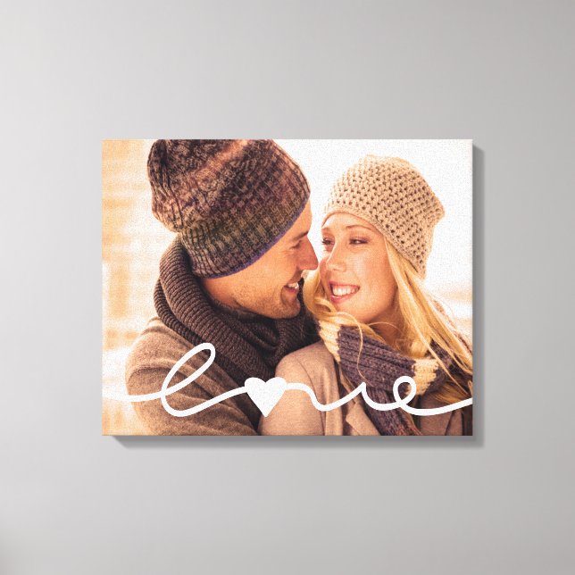 Custom Photo Canvas | Hand Lettered Love Script Print (Front)