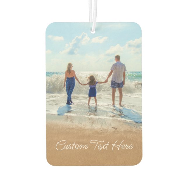Custom Photo Car Air Freshener Personalized Text (Back)