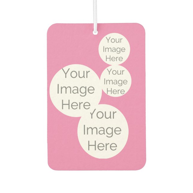 Custom Photo Car Air Freshener – Pink Design (Front)