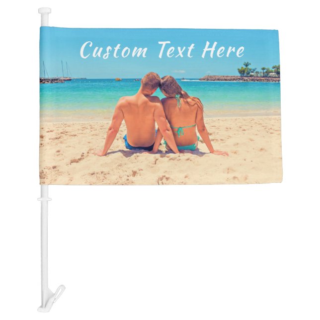 Custom Photo Car Flag Personalized Text (Front)