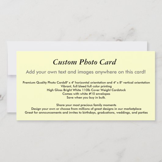 Custom Photo Card (Front)