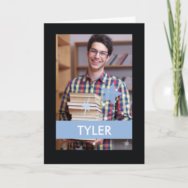 Custom Photo Card, and Name Graduation Congratulat Card (Front)