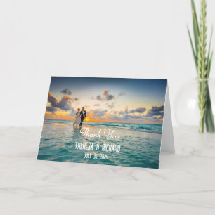 Custom Photo Card, Folded, Blank Inside Letterpress Thank You Card