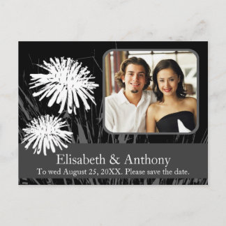 Custom Photo Card Wedding Save Date Black White