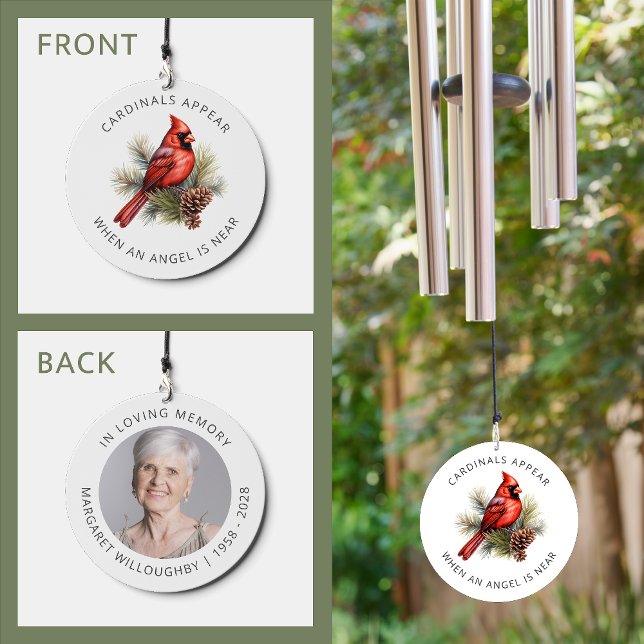 Custom Photo Cardinal Memorial Wind Chime (Creator Uploaded)