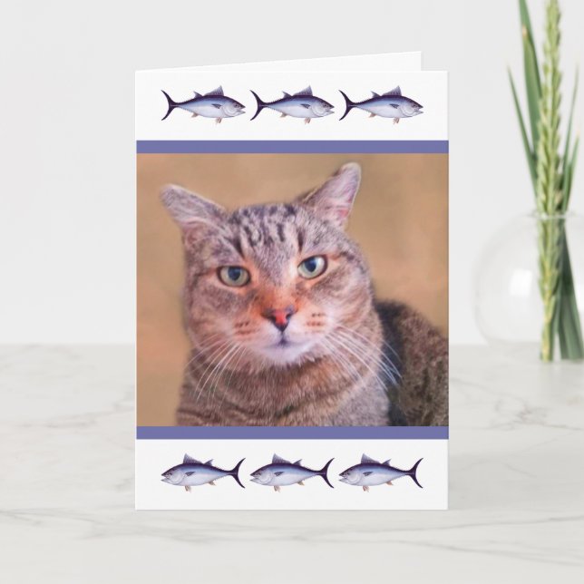 Custom Photo Cat Dad Birthday Card (Front)