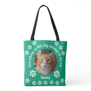 Custom Photo Cat Lover Tote Bag
