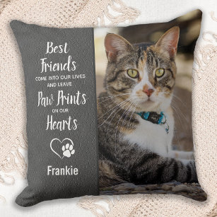 Custom Photo Cat Memorial Throw Pillow