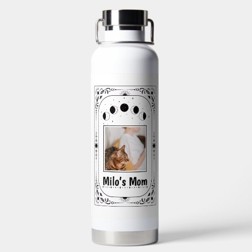 Custom Photo Cat Mom Pet Lover Personalized Gift  Water Bottle