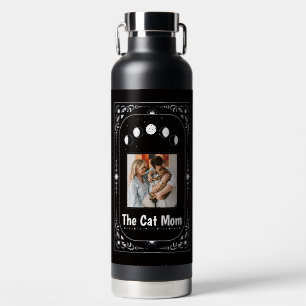 Custom Photo Cat Mom Pet Lover Personalized Tarot Water Bottle