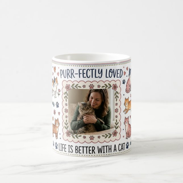 Custom Photo Cat Mug - Cat Lovers Gift (Center)