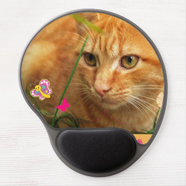Custom photo cat personalized  gel mouse pad (Front)