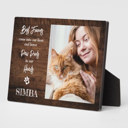 Custom Photo Cat Pet Memorial Plaque
