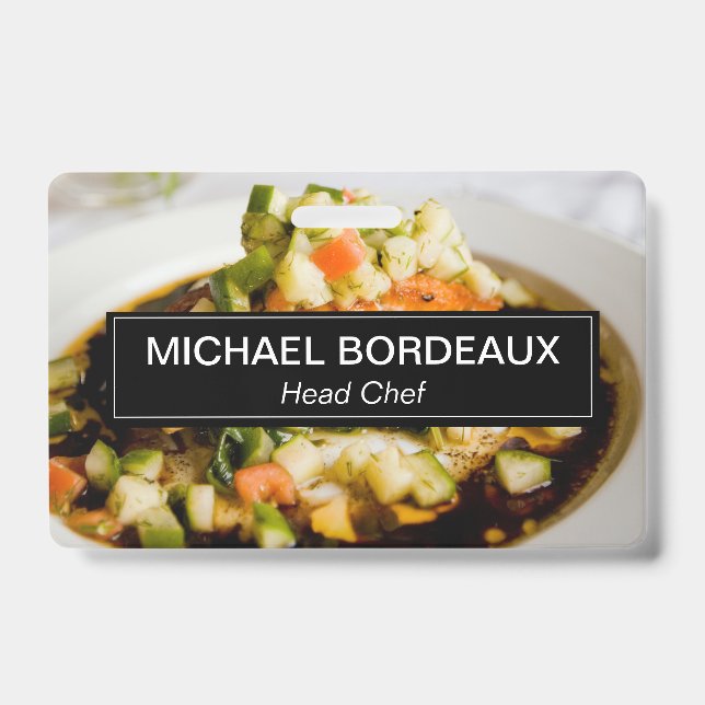 Custom Photo Catering Business personalized Badge (Front)