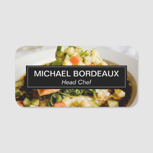 Custom Photo Catering Business personalized Name Tag