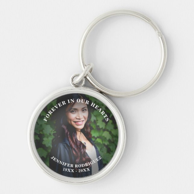 Custom Photo Celebration Of Life Death Remembrance Keychain (Front)