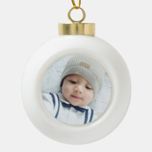 Custom Photo Ceramic Ball Christmas Ornament