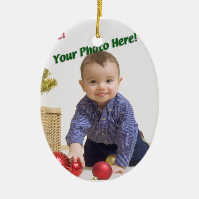 Custom Photo Ceramic Ornament (Front)