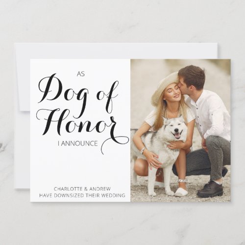 Custom Photo Change Plans Dog Wedding Announcement