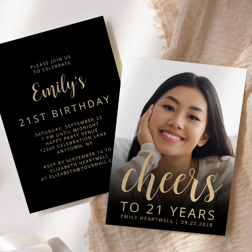 Custom Photo Cheers 21st Birthday Party