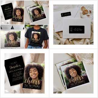 Custom Photo Cheers 30th Birthday Party