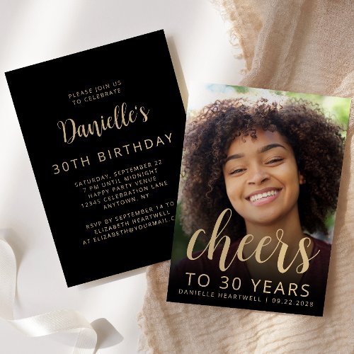 Custom Photo Cheers 30th Birthday Party Invitation