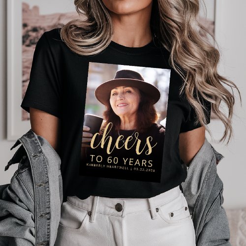Custom Photo Cheers 60th Birthday Party Tri_Blend Shirt