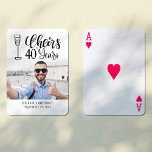 Custom Photo Cheers To 40 Years Birthday Keepsake Playing Cards at Zazzle