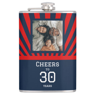 Custom photo Cheers to any age - birthday Flask
