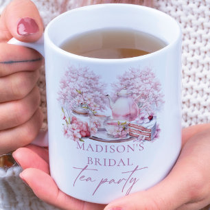 Custom Photo Cherry Blossom Bridal tea Giant Coffee Mug