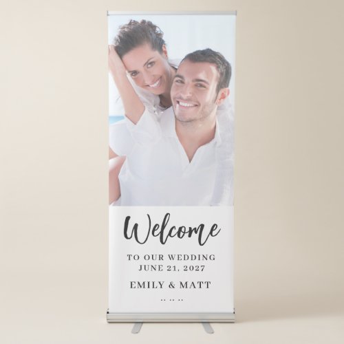 Custom Photo Chic Wedding Retractable Banner