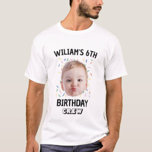 Custom Photo Child Birthday Crew Any Age Name T-Shirt