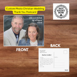 Custom Photo Christian Wedding Thank You Postcard