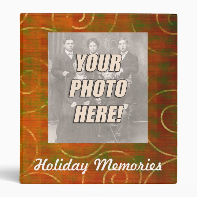 Custom Photo Christmas Card Keeper 3 Ring Binder (Front)