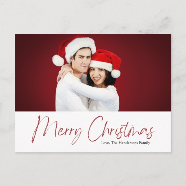 Custom Photo Christmas Card Personalized Postcard (Front)