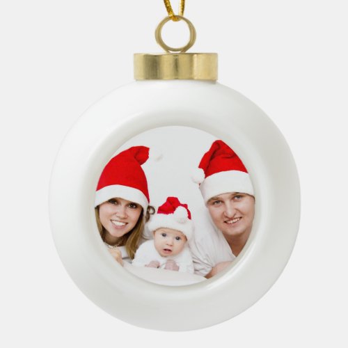 Custom Photo Christmas Ceramic Ball Christmas Ornament